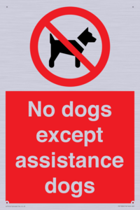 No dogs except assistance dogs